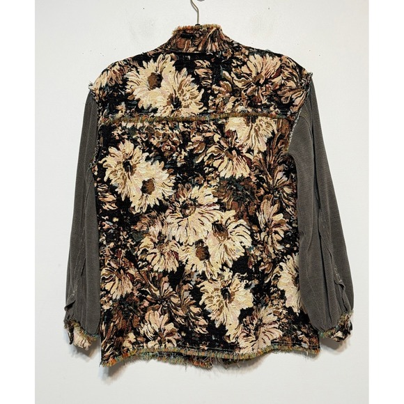 POL Goblincore Military Tapestry Jacket Women Sz S Fairy Grunge Avant Apocalypse - Picture 2 of 9